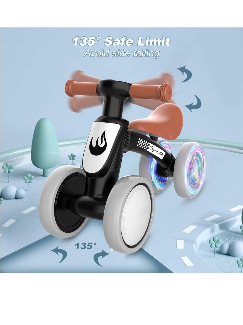 Colorful Lighting Baby Balance Bike for toddlers